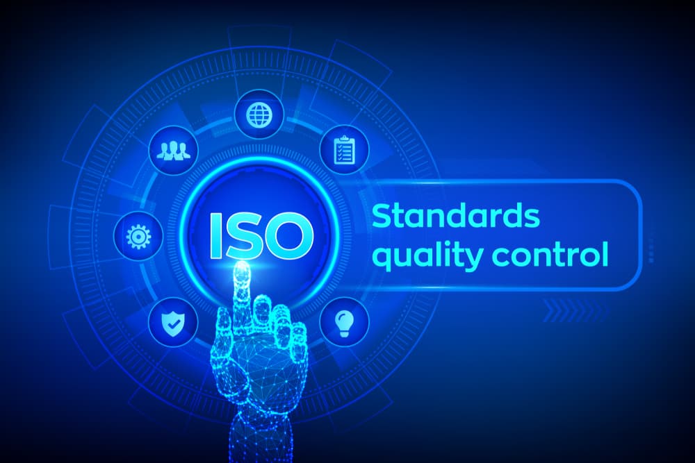 ISO standards and quality-control certification concept