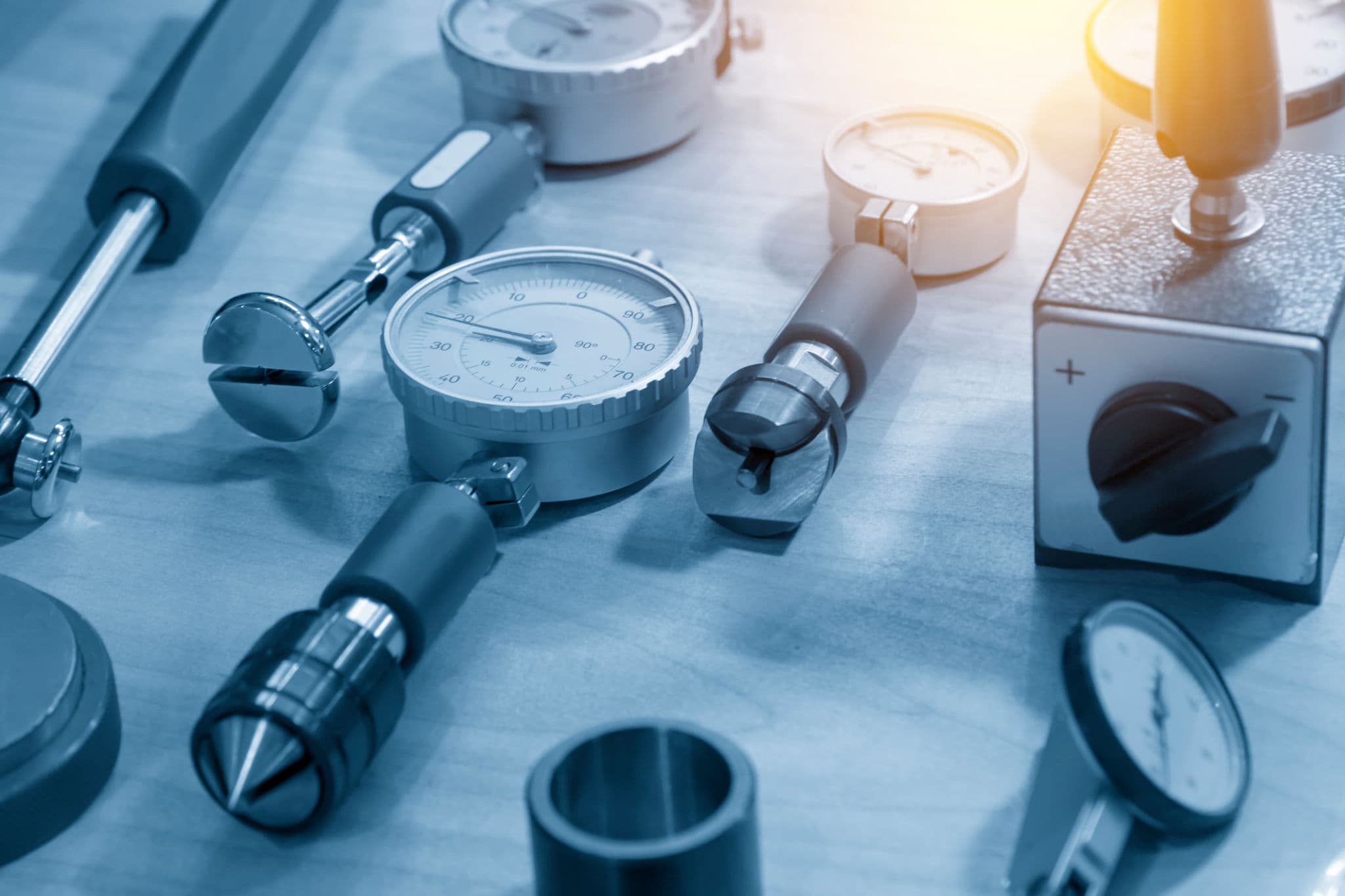 Precision measuring instruments in a calibration laboratory